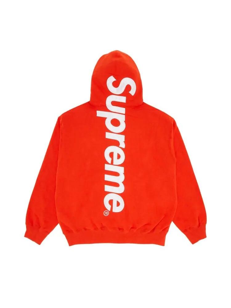 Толстовка Supreme Satin Appliqué Hooded Sweatshirt Bright Orange — изображение 2 из 3, яркий оранжевый