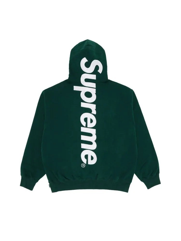 Толстовка Supreme Satin Appliqué Hooded Sweatshirt — изображение 2 из 3, темный зеленый