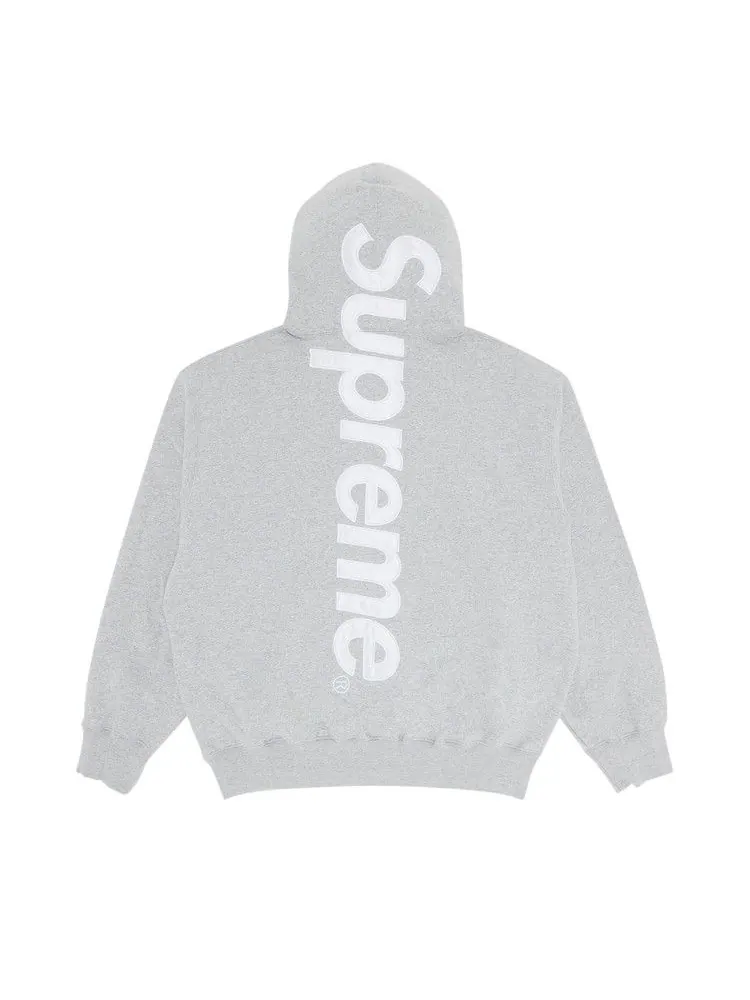 Толстовка Supreme Satin Appliqué Hooded Sweatshirt — изображение 2 из 3, серый