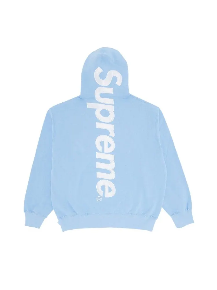 Толстовка Supreme Satin Appliqué Hooded Sweatshirt — изображение 2 из 3, светлый синий