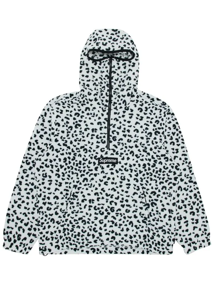 Толстовка Supreme Polartec Facemask Half Zip Hooded Sweatshirt 'Leopard' — изображение 1 из 2, леопардовый