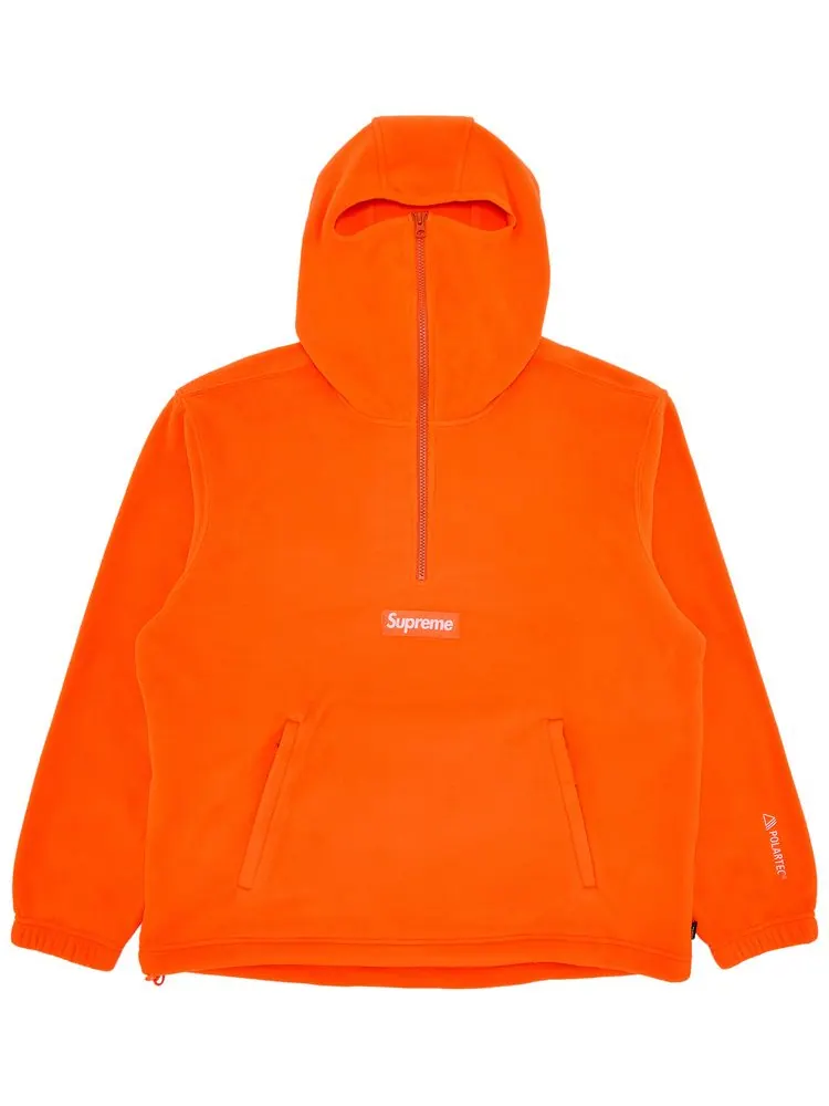 Толстовка Supreme Polartec Facemask Half Zip Hooded Sweatshirt 'Orange' — изображение 1 из 2, оранжевый