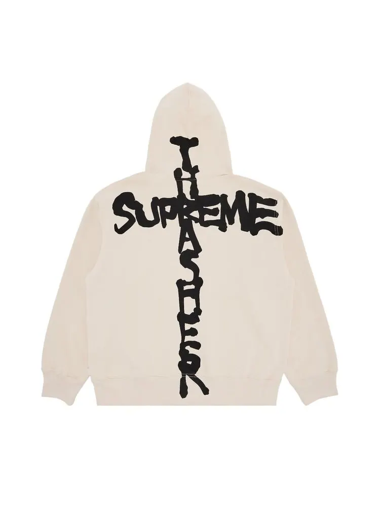 Толстовка Supreme x Thrasher Zip Up Hooded Sweatshirt Stone — изображение 2 из 3, серый