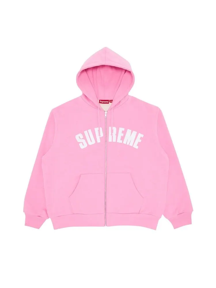 Толстовка Supreme Arc Thermal Zip Up Hooded Sweatshirt Pink — изображение 1 из 2, розовый