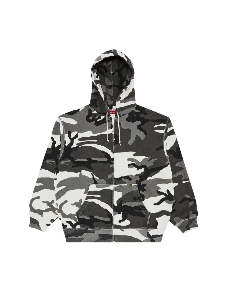 Толстовка Supreme Work Zip Up Hooded Sweatshirt Snow Camo — изображение 1 из 2, снежный камуфляж