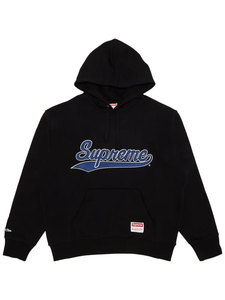 Толстовка Supreme x Mitchell & Ness NCAA Hooded Sweatshirt 'Black' — изображение 1 из 3, черный
