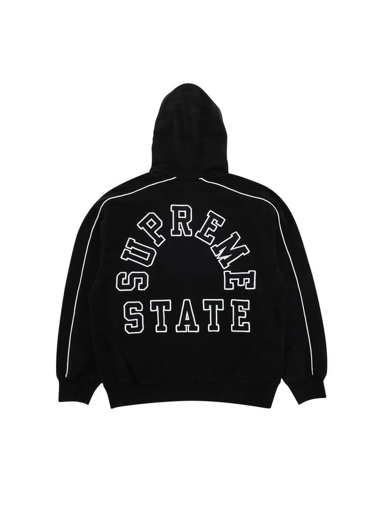 Толстовка Supreme State Zip Up Hooded Sweatshirt — изображение 2 из 3, черный