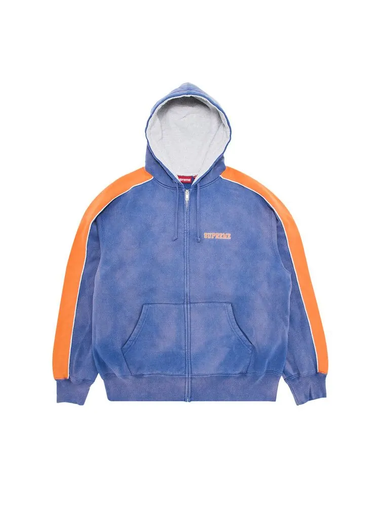 Толстовка Supreme State Zip Up Hooded Sweatshirt, Washed Royal — изображение 1 из 3, синий
