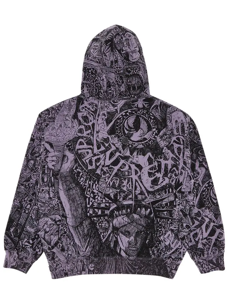 Толстовка Supreme Liberty Hooded Sweatshirt 'Dusty Purple' — изображение 2 из 3, фиолетовый