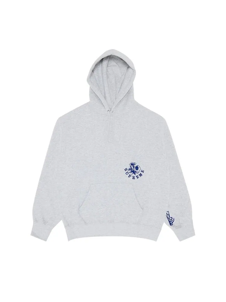 Толстовка Supreme Wild Embroidered Hooded Sweatshirt Ash Grey
