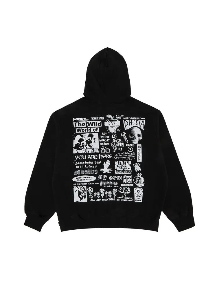 Толстовка Supreme Wild Embroidered Hooded Sweatshirt — изображение 2 из 3, черный