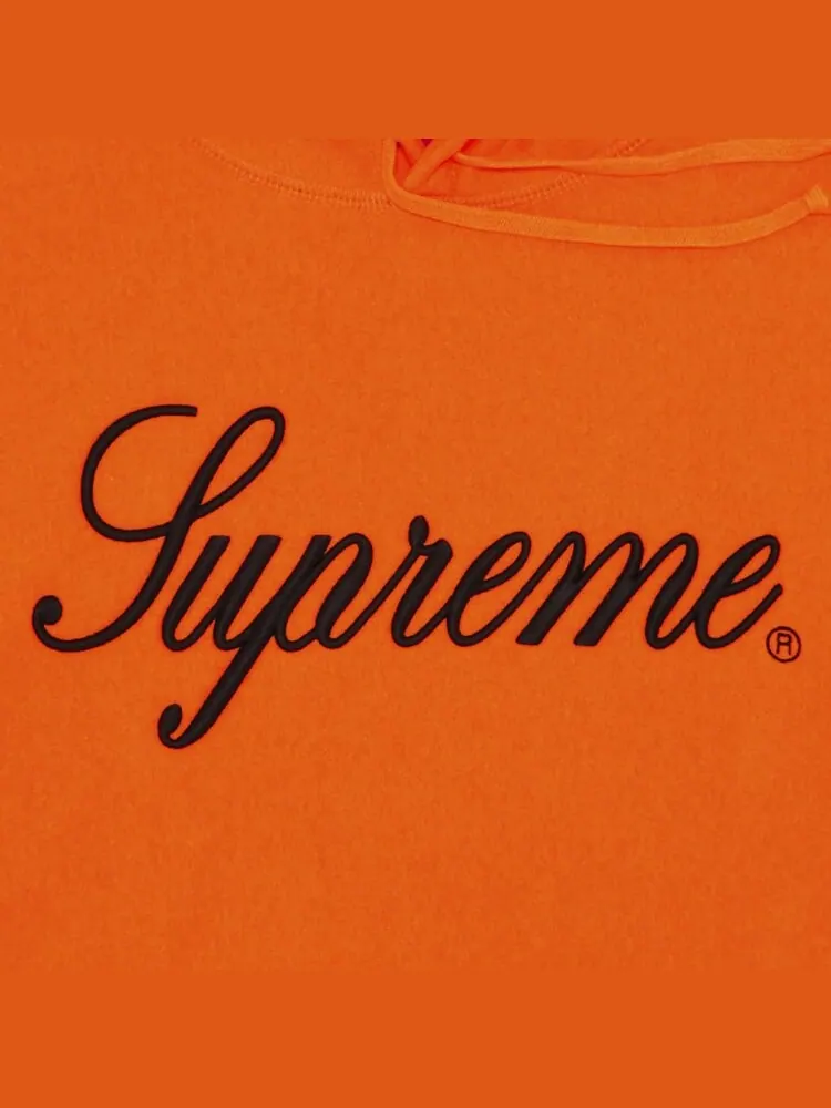 Толстовка Supreme Embroidered Script Hooded Sweatshirt — изображение 2 из 2, яркий оранжевый