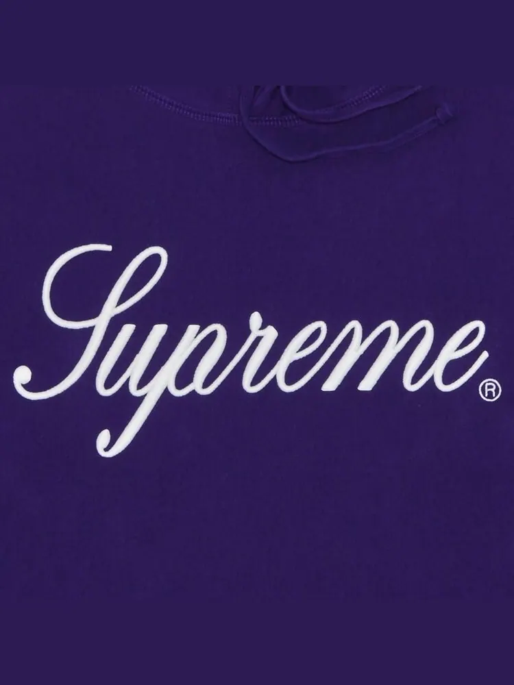 Толстовка Supreme Embroidered Script Hooded Sweatshirt — изображение 2 из 2, фиолетовый