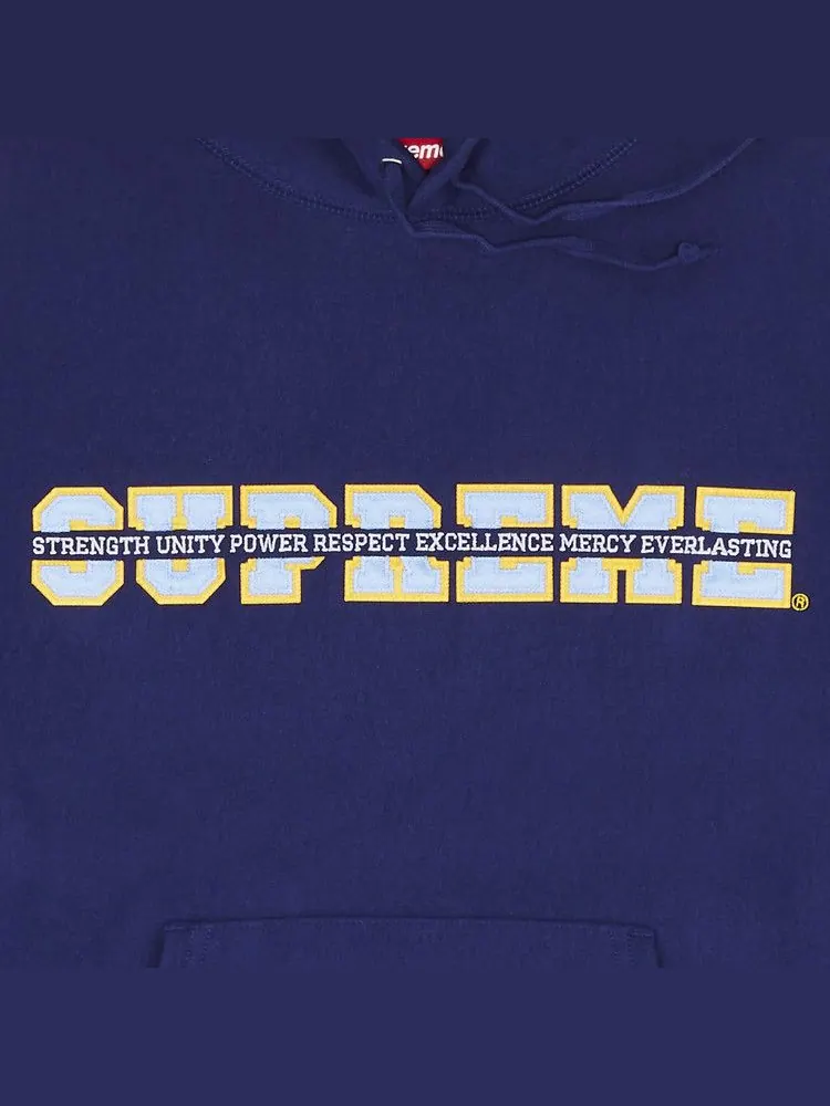 Толстовка Supreme Collegiate Acronym Hooded Sweatshirt, Dark Royal — изображение 2 из 2, синий