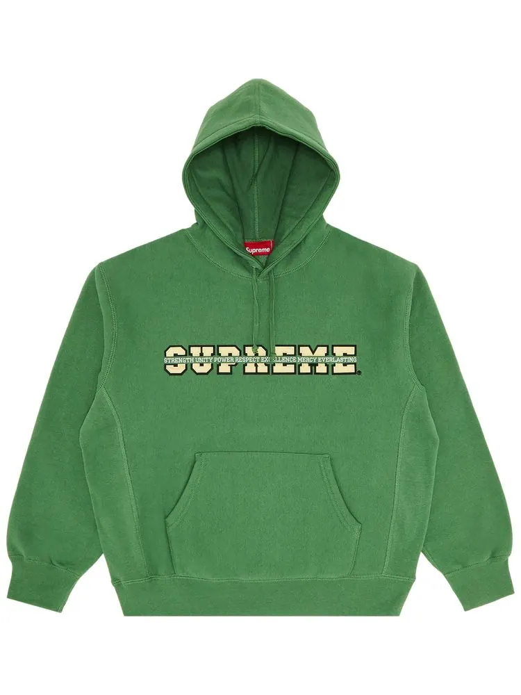 Толстовка Supreme Collegiate Acronym Hooded Sweatshirt 'Dusty Green'