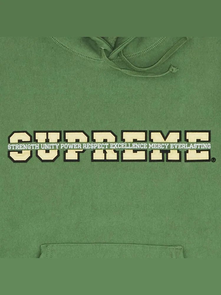Толстовка Supreme Collegiate Acronym Hooded Sweatshirt 'Dusty Green' — изображение 2 из 2, зеленый