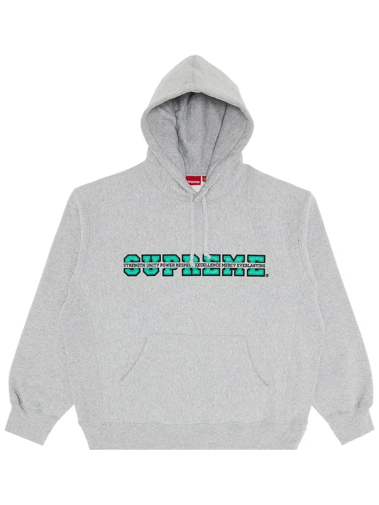 Толстовка Supreme Collegiate Acronym Hooded Sweatshirt 'Heather Grey'