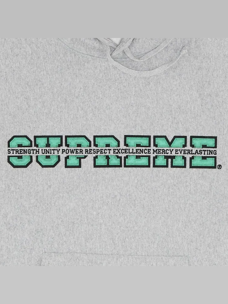 Толстовка Supreme Collegiate Acronym Hooded Sweatshirt 'Heather Grey' — изображение 2 из 2, серый