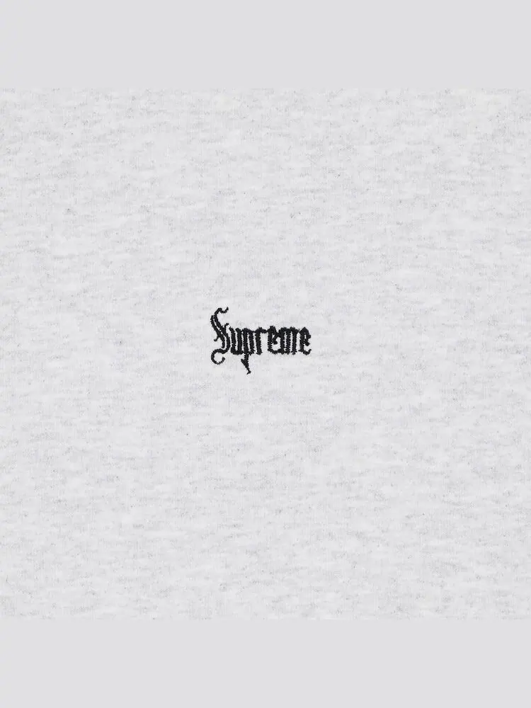 Толстовка Supreme Micro Logo Hooded Sweatshirt Ash Grey — изображение 2 из 2, серый