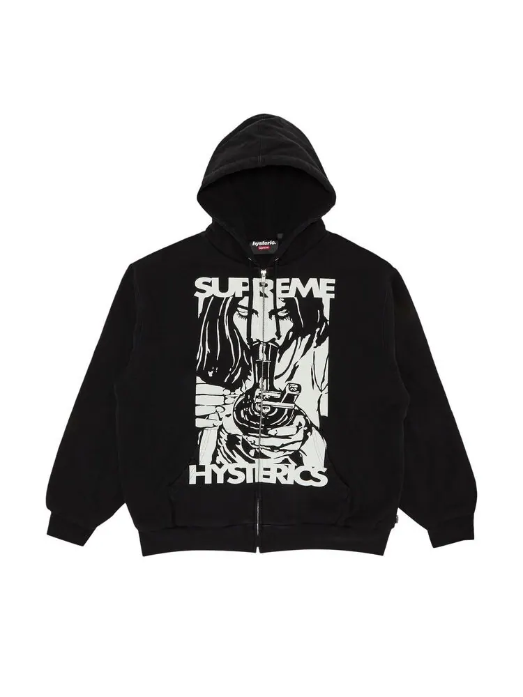 Толстовка Supreme x HYSTERIC GLAMOUR Thermal Lined Zip Up Hooded Sweatshirt Black