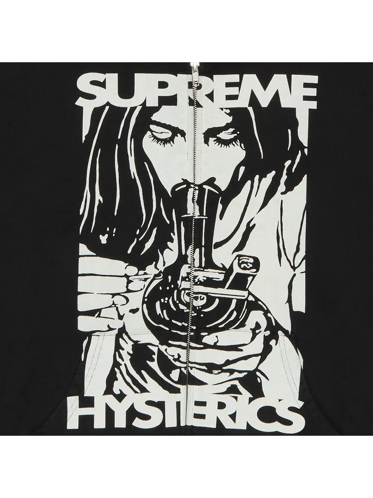 Толстовка Supreme x HYSTERIC GLAMOUR Thermal Lined Zip Up Hooded Sweatshirt Black — изображение 2 из 2, черный