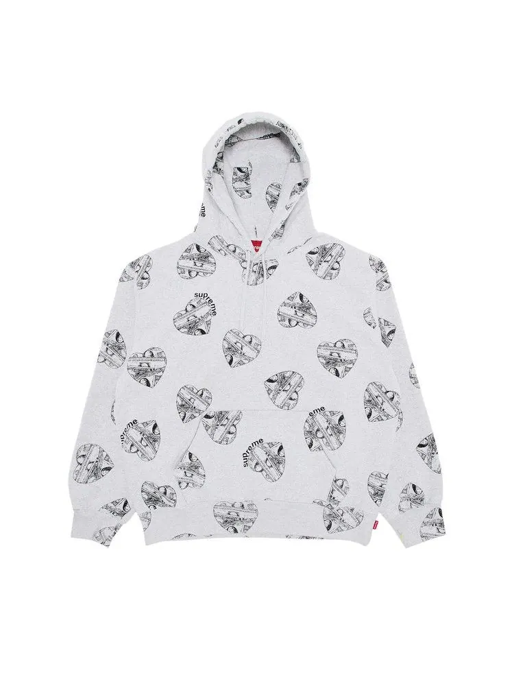 Толстовка Supreme Love Cash Hooded Sweatshirt — изображение 1 из 3, серый
