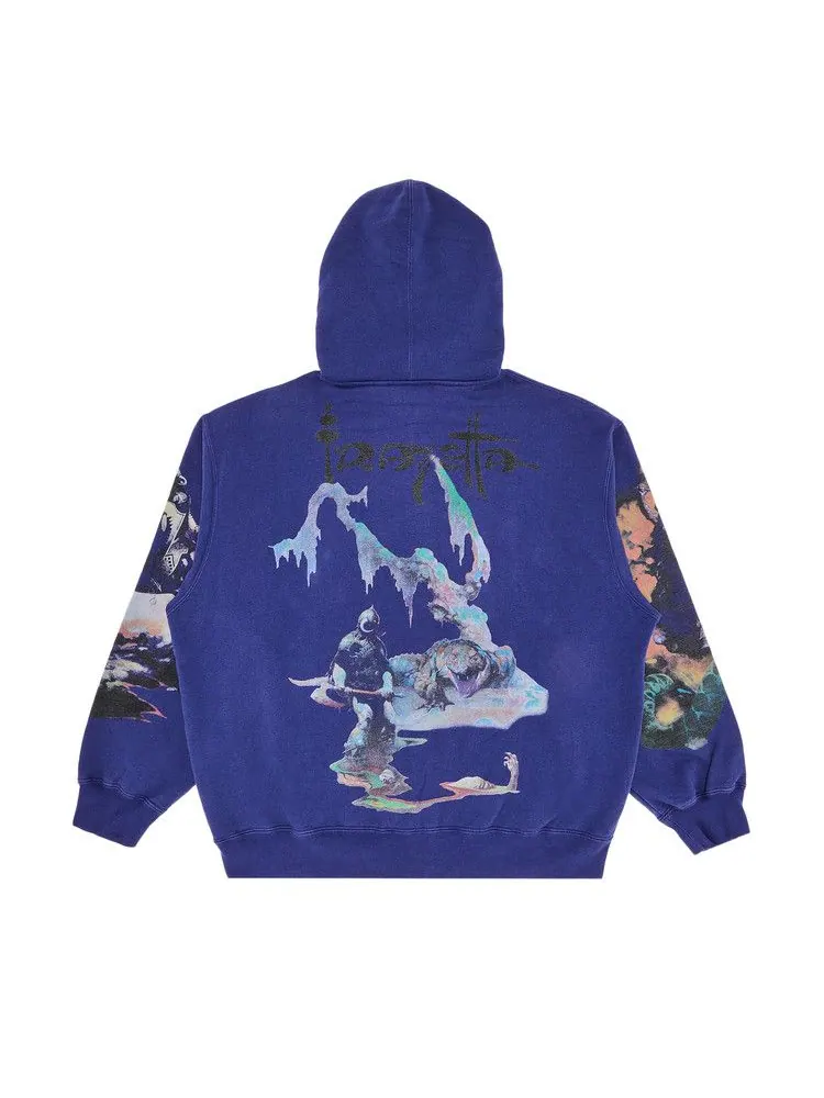 Толстовка Supreme x Frank Frazetta Zip Up Hooded Sweatshirt — изображение 2 из 3, темно-синий