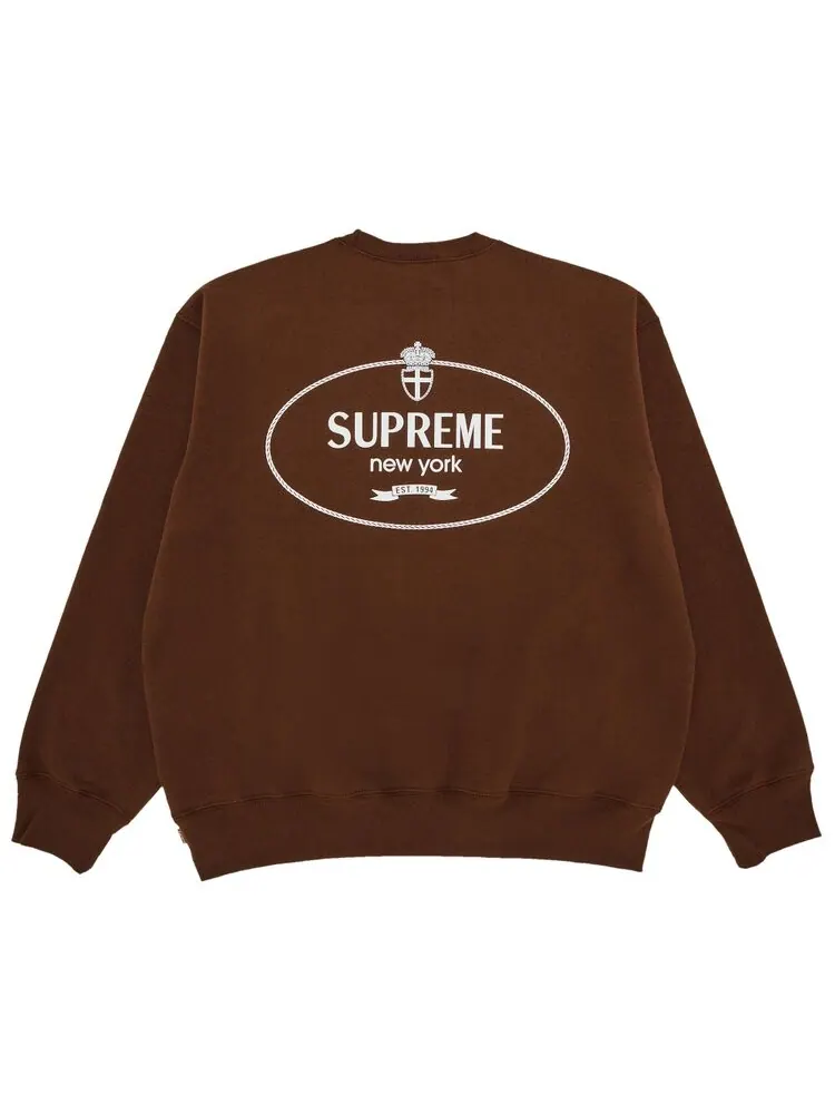 Толстовка Supreme Crest Crewneck — изображение 2 из 3, коричневый