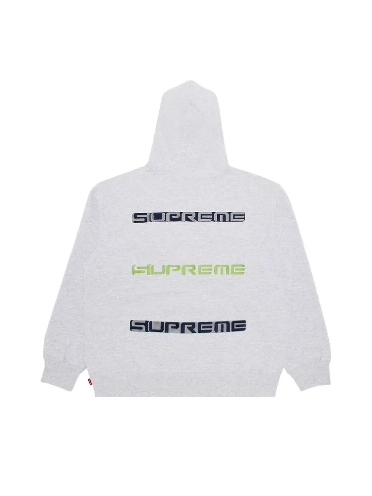 Толстовка Supreme AOI Stacked Hooded Sweatshirt Ash Grey — изображение 2 из 3, серый