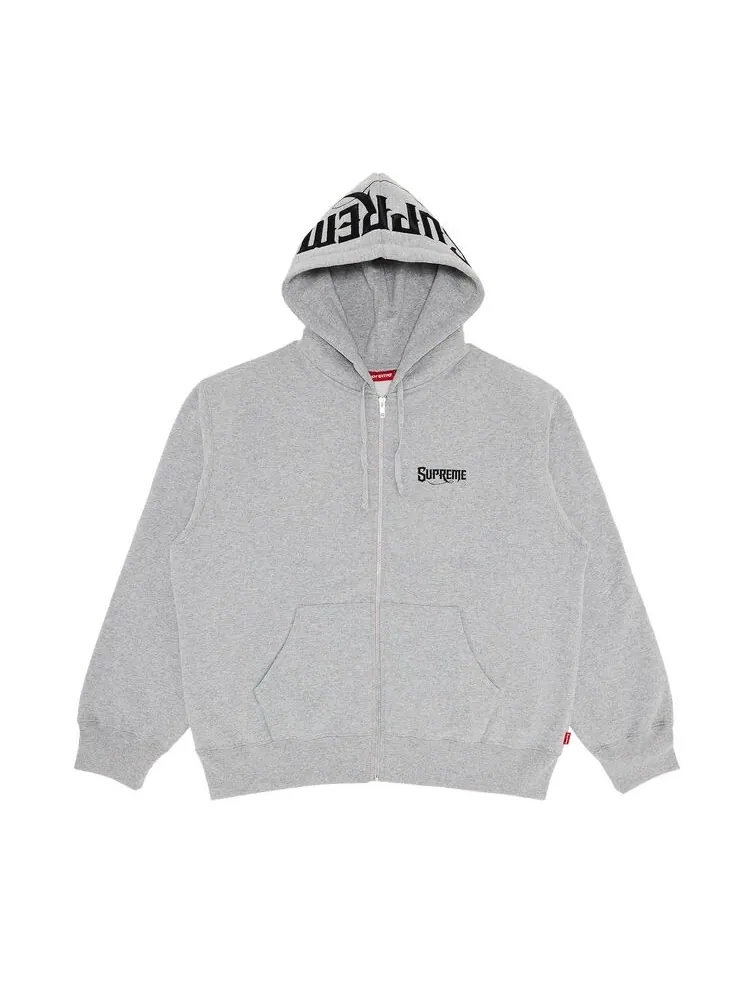 Толстовка Supreme Mister Cartoon Zip Up Hooded Sweatshirt Heather Grey — изображение 1 из 3, серый