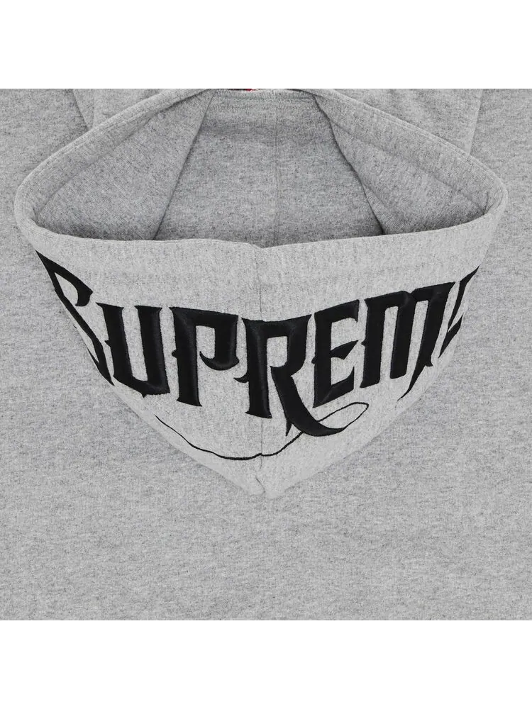 Толстовка Supreme Mister Cartoon Zip Up Hooded Sweatshirt Heather Grey — изображение 3 из 3, серый