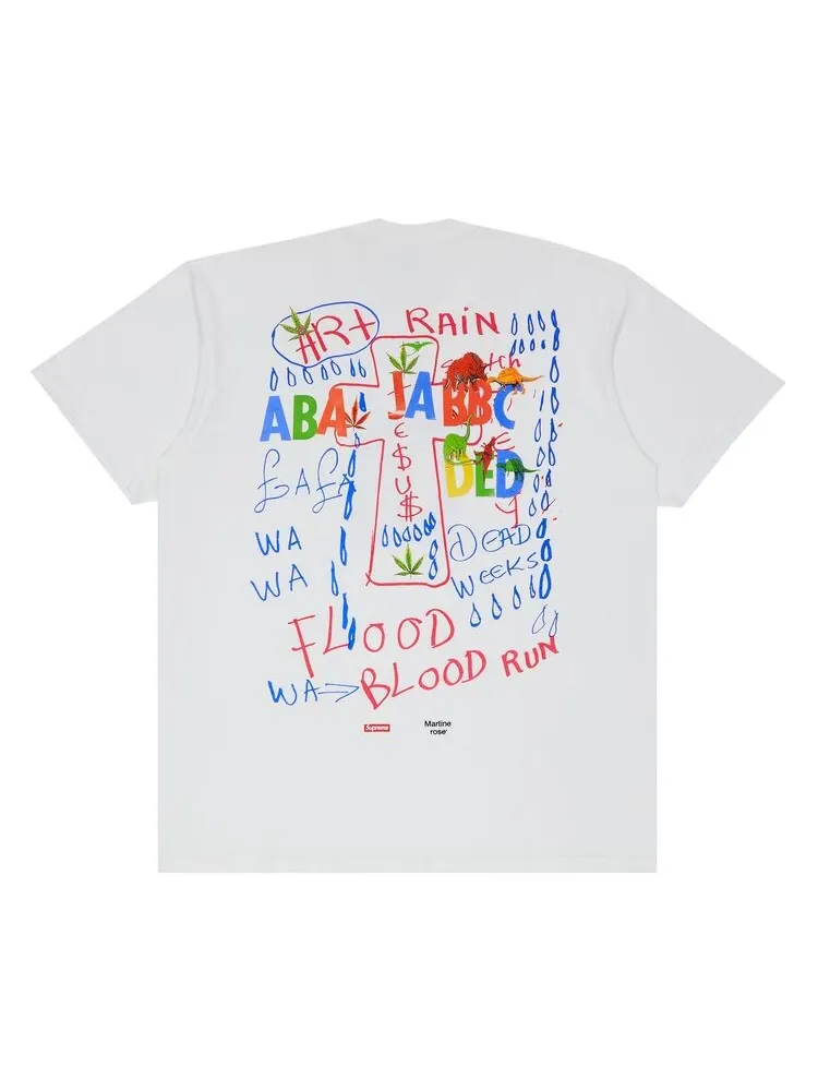 Футболка Supreme x Martine Rose Lee Scratch Perry Tee White — изображение 2 из 3, белый