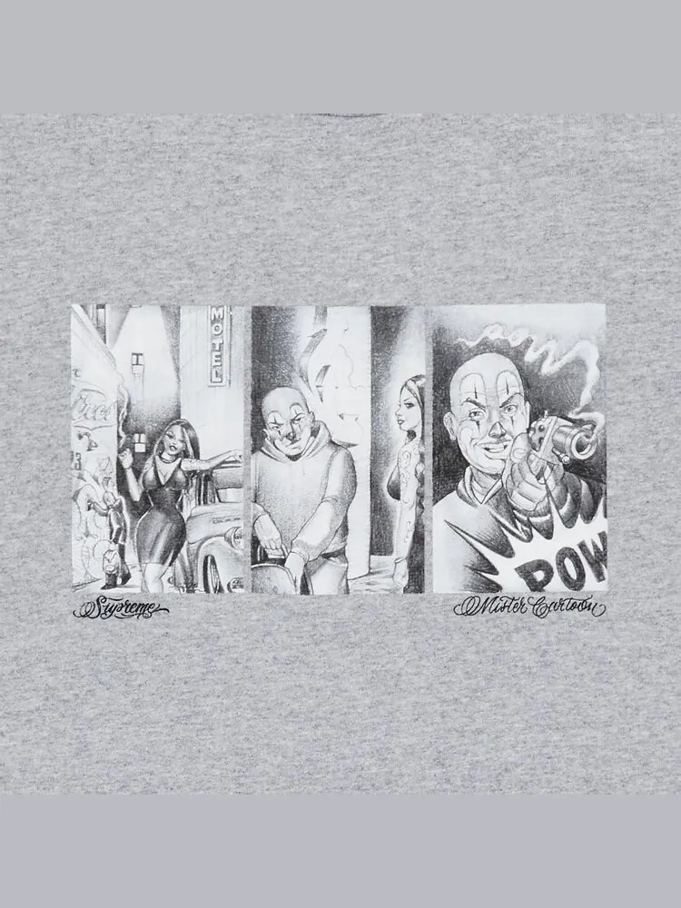Футболка Supreme Mister Cartoon Pow Tee — изображение 2 из 2, серый