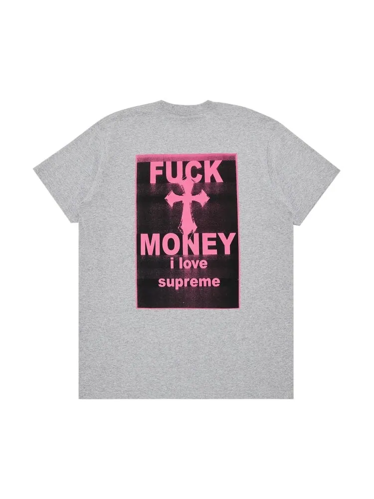 Футболка Supreme Fuck Money Tee — изображение 2 из 3, серый