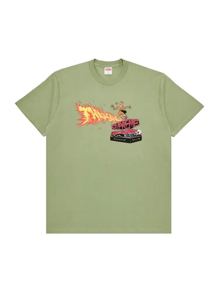 Футболка Supreme x Thrasher Back Tail Tee — изображение 1 из 3, зеленый