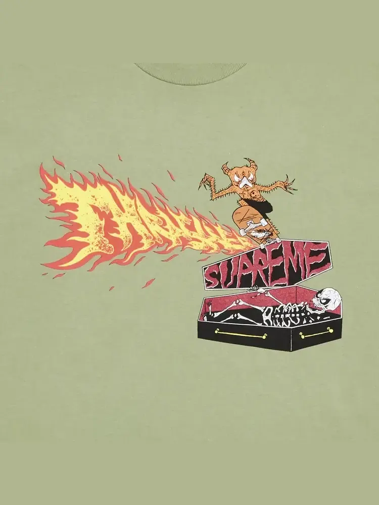Футболка Supreme x Thrasher Back Tail Tee — изображение 3 из 3, зеленый