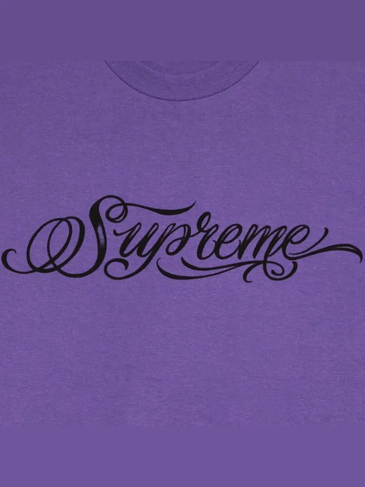 Футболка Supreme Script Tee Purple — изображение 2 из 2, фиолетовый