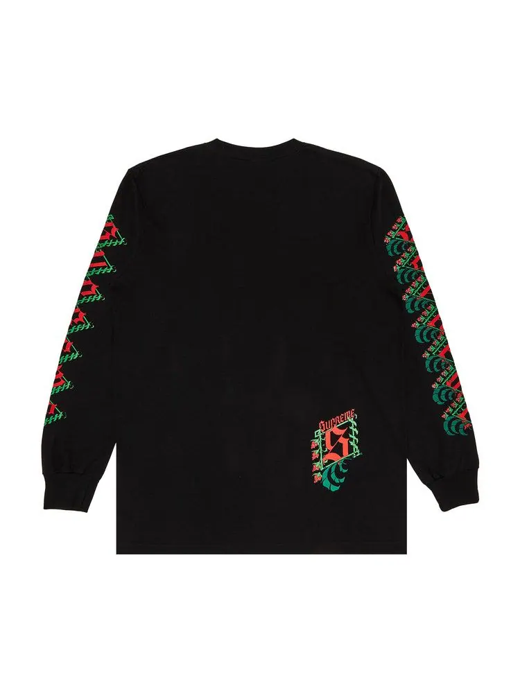 Футболка Supreme Strawberries Long-Sleeve Tee — изображение 2 из 3, черный