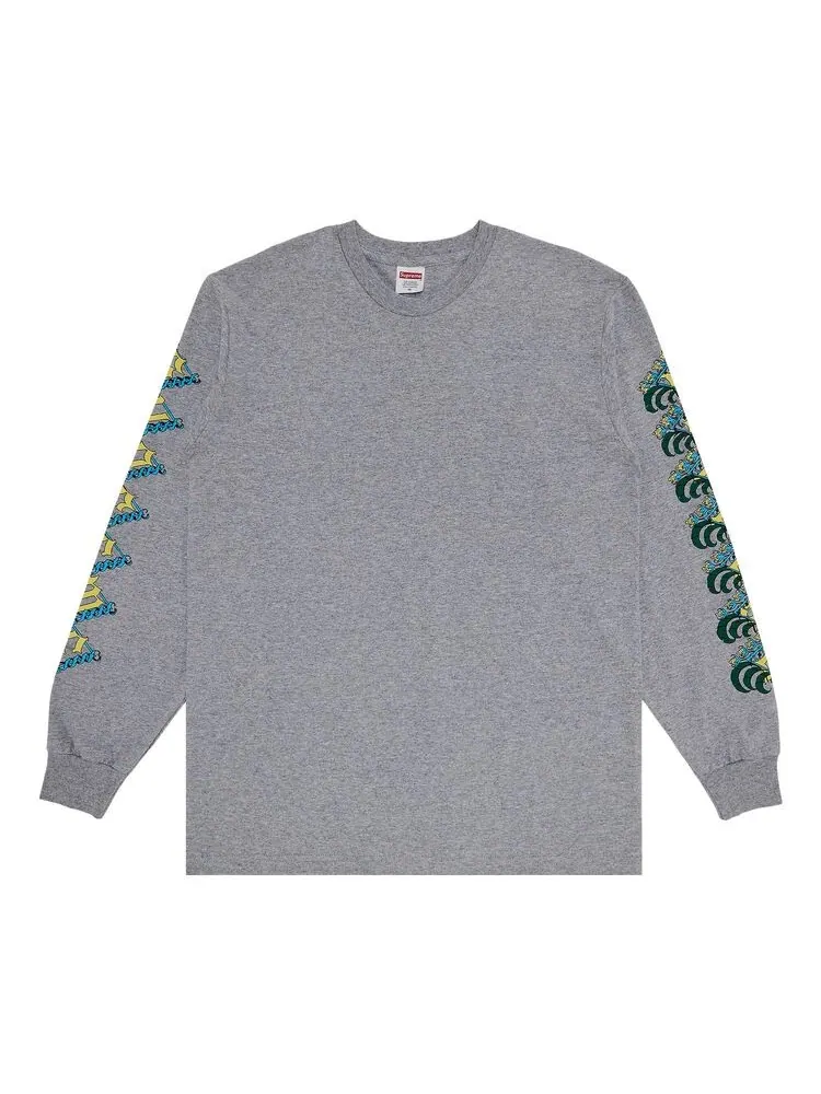 Футболка Supreme Strawberries Long-Sleeve Tee Heather Grey — изображение 1 из 3, серый