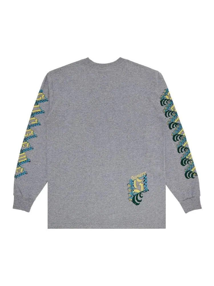 Футболка Supreme Strawberries Long-Sleeve Tee Heather Grey — изображение 2 из 3, серый