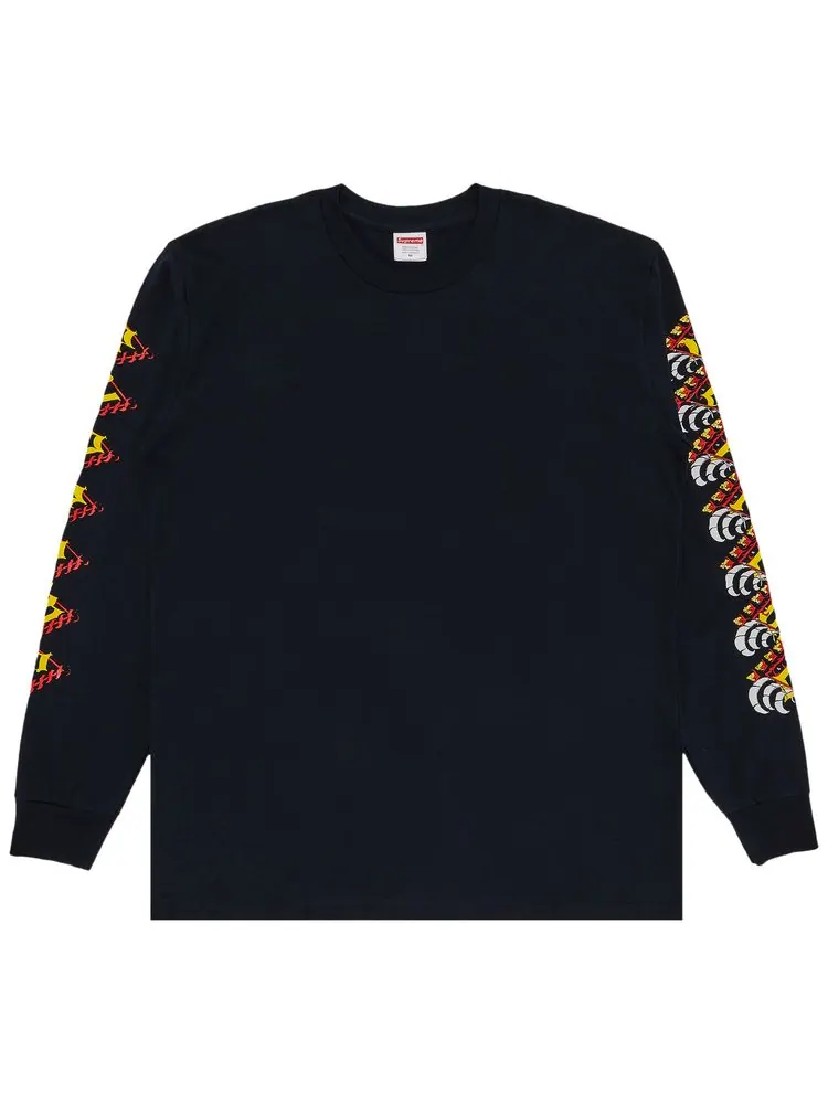 Футболка Supreme Strawberries Long-Sleeve Tee 'Navy' — изображение 1 из 3, темно-синий