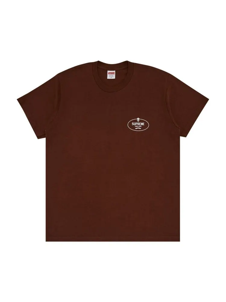 Футболка Supreme Crest Tee Brown — изображение 1 из 3, коричневый