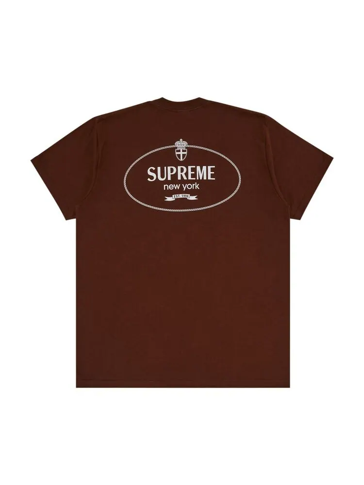 Футболка Supreme Crest Tee Brown — изображение 2 из 3, коричневый
