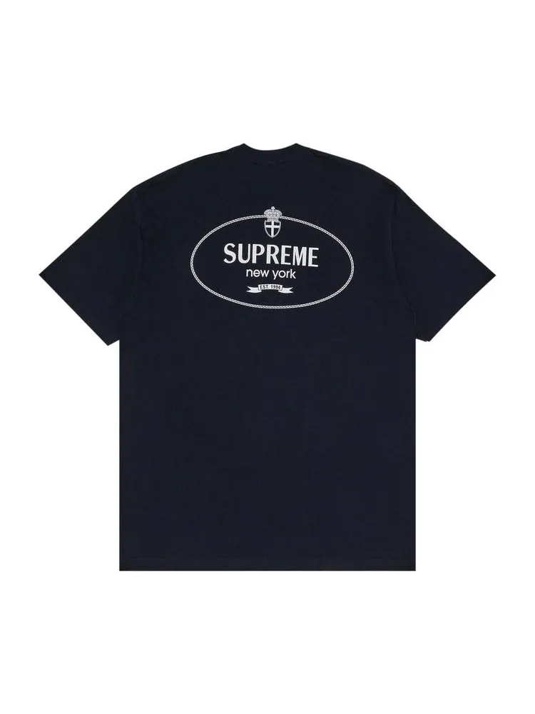 Футболка Supreme Crest Tee 'Navy' — изображение 2 из 3, синий