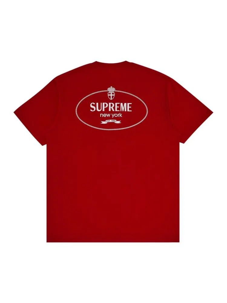 Футболка Supreme Crest Tee Red — изображение 2 из 3, красный