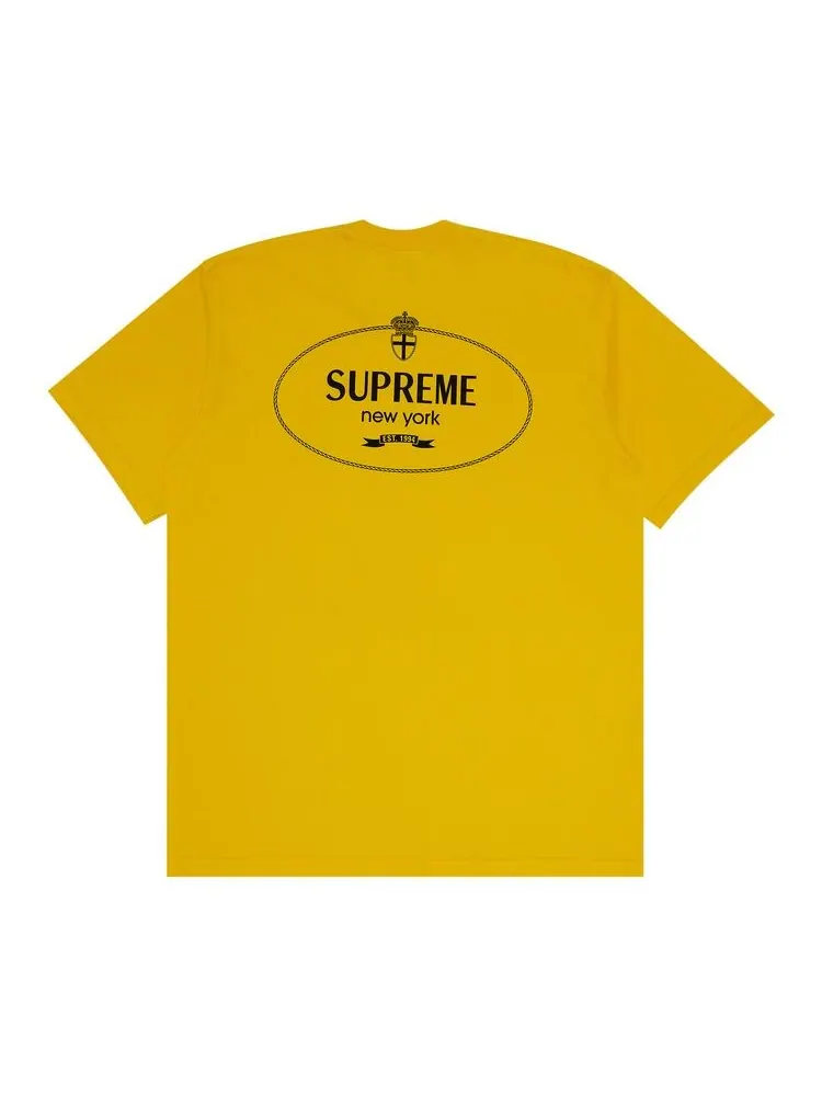 Футболка Supreme Crest Tee Yellow — изображение 2 из 3, желтый