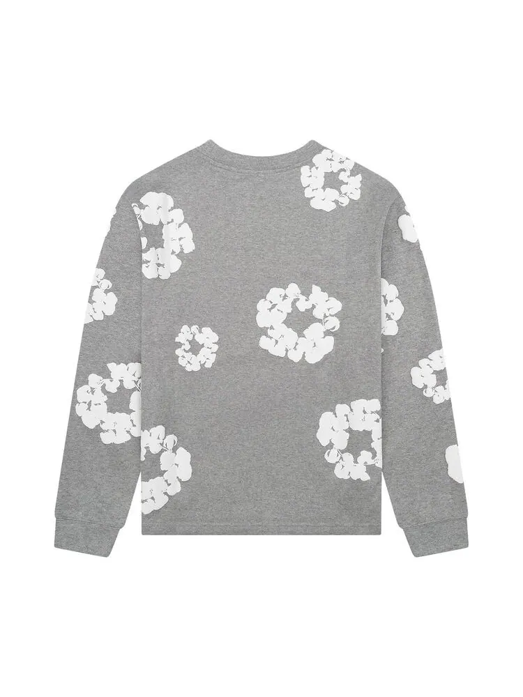 Футболка Denim Tears Long-Sleeve Wreath Tee Grey — изображение 2 из 2, серый