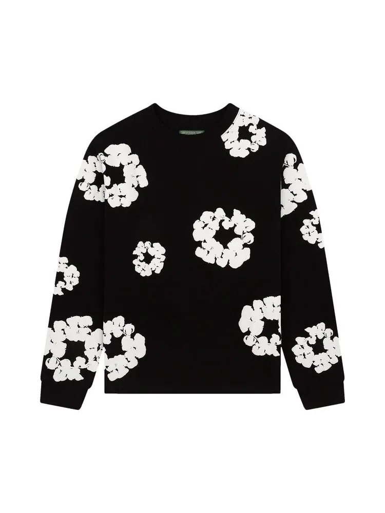 Футболка Denim Tears Long-Sleeve Wreath Tee Black — изображение 1 из 2, черный