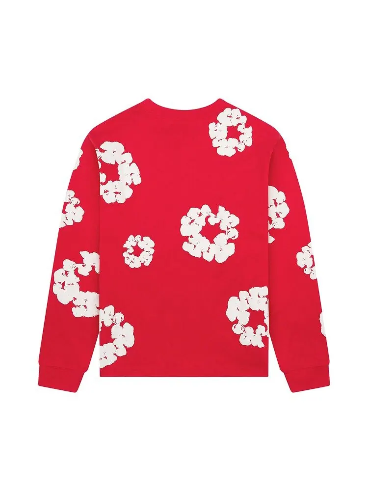 Футболка Denim Tears Long-Sleeve Wreath Tee Red — изображение 2 из 2, красный