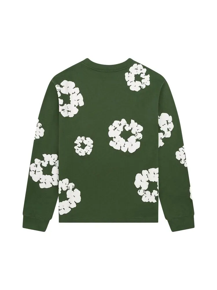 Футболка Denim Tears Long-Sleeve Wreath Tee Green — изображение 2 из 2, зеленый